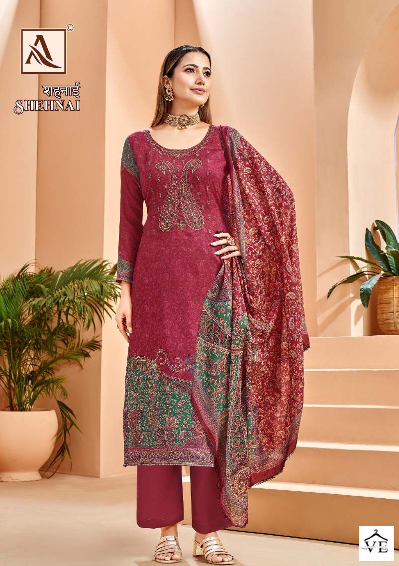 Alok Suits Shehnai Jam Cotton Wholesale Salwar Suit Catalog — Wholesale Salwar Suits, MPA wholesale from Surat - Gallery Image 6
