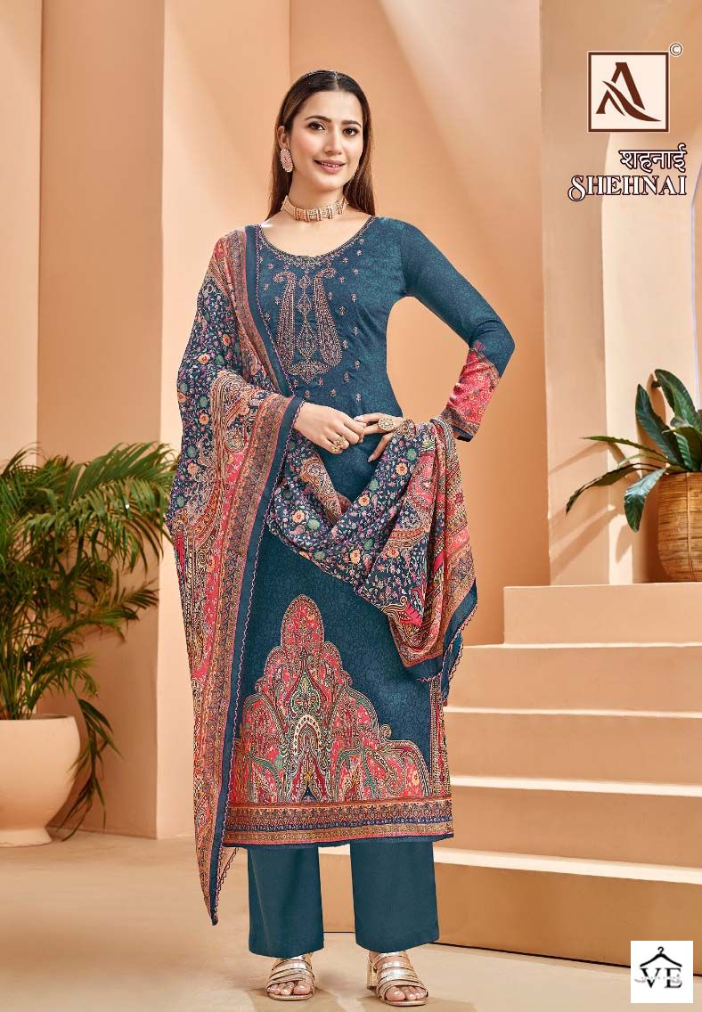 Alok Suits Shehnai Jam Cotton Wholesale Salwar Suit Catalog — Wholesale Salwar Suits, MPA wholesale from Surat - Gallery Image 7