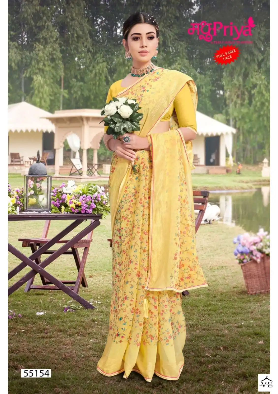 Madhupriya Shiromani 60 Gm Chiffon Jari Wholesale Saree Catalog — Wholesale Sarees, MPA wholesale from Surat - Gallery Image 2