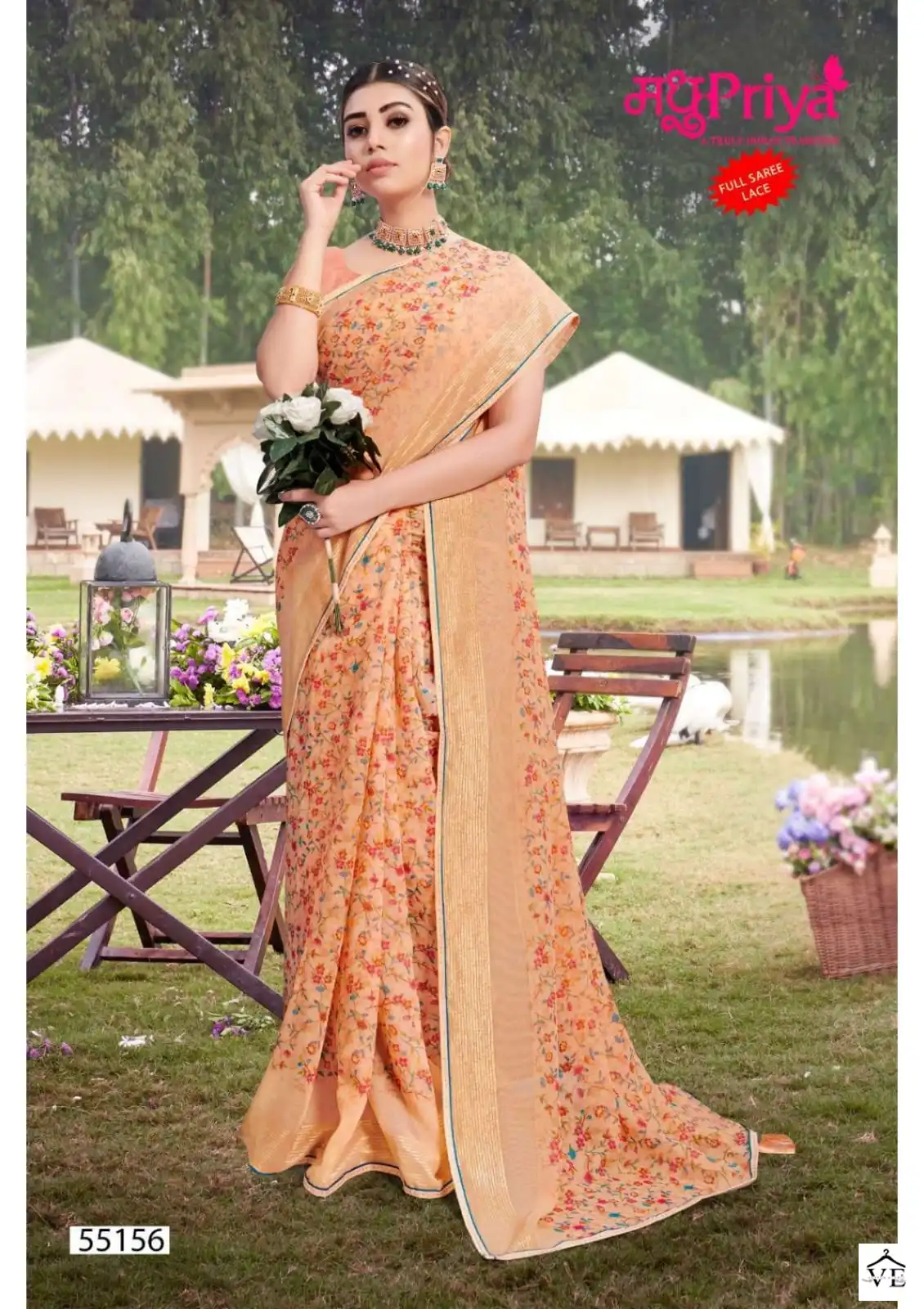 Madhupriya Shiromani 60 Gm Chiffon Jari Wholesale Saree Catalog — Wholesale Sarees, MPA wholesale from Surat - Gallery Image 5