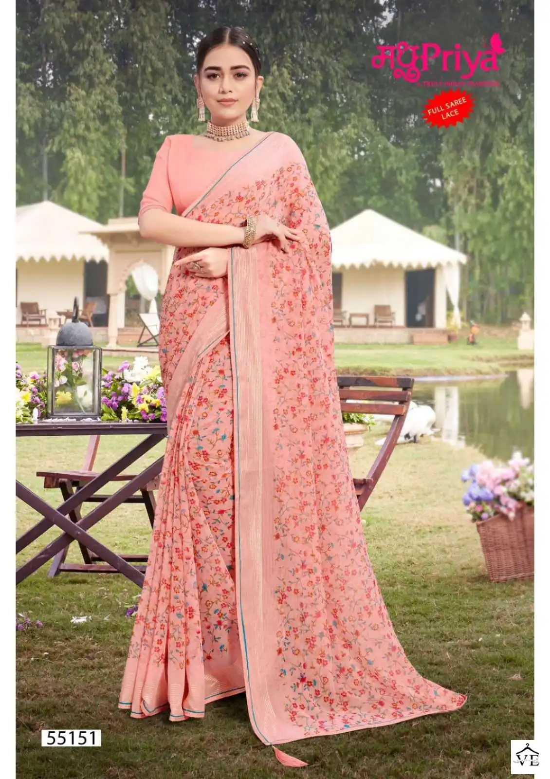 Madhupriya Shiromani 60 Gm Chiffon Jari Wholesale Saree Catalog — Wholesale Sarees, MPA wholesale from Surat - Gallery Image 7
