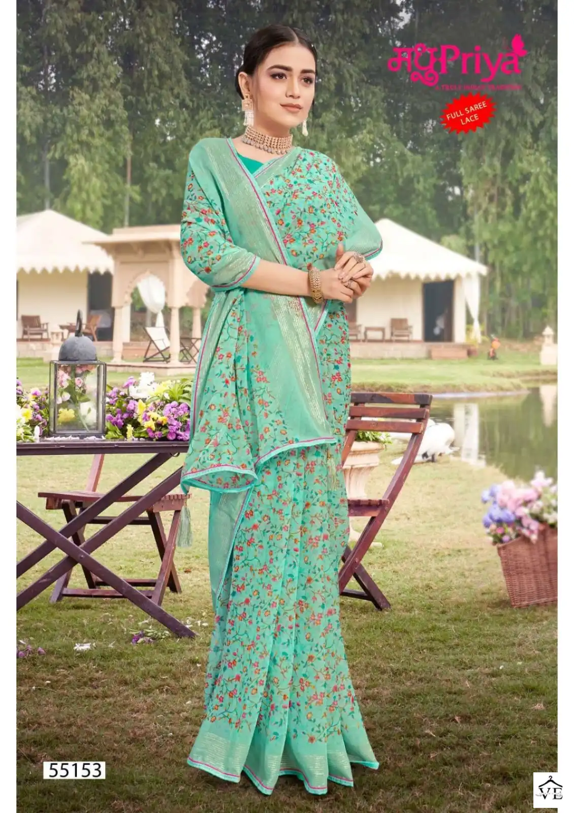 Madhupriya Shiromani 60 Gm Chiffon Jari Wholesale Saree Catalog — Wholesale Sarees, MPA wholesale from Surat - Gallery Image 8