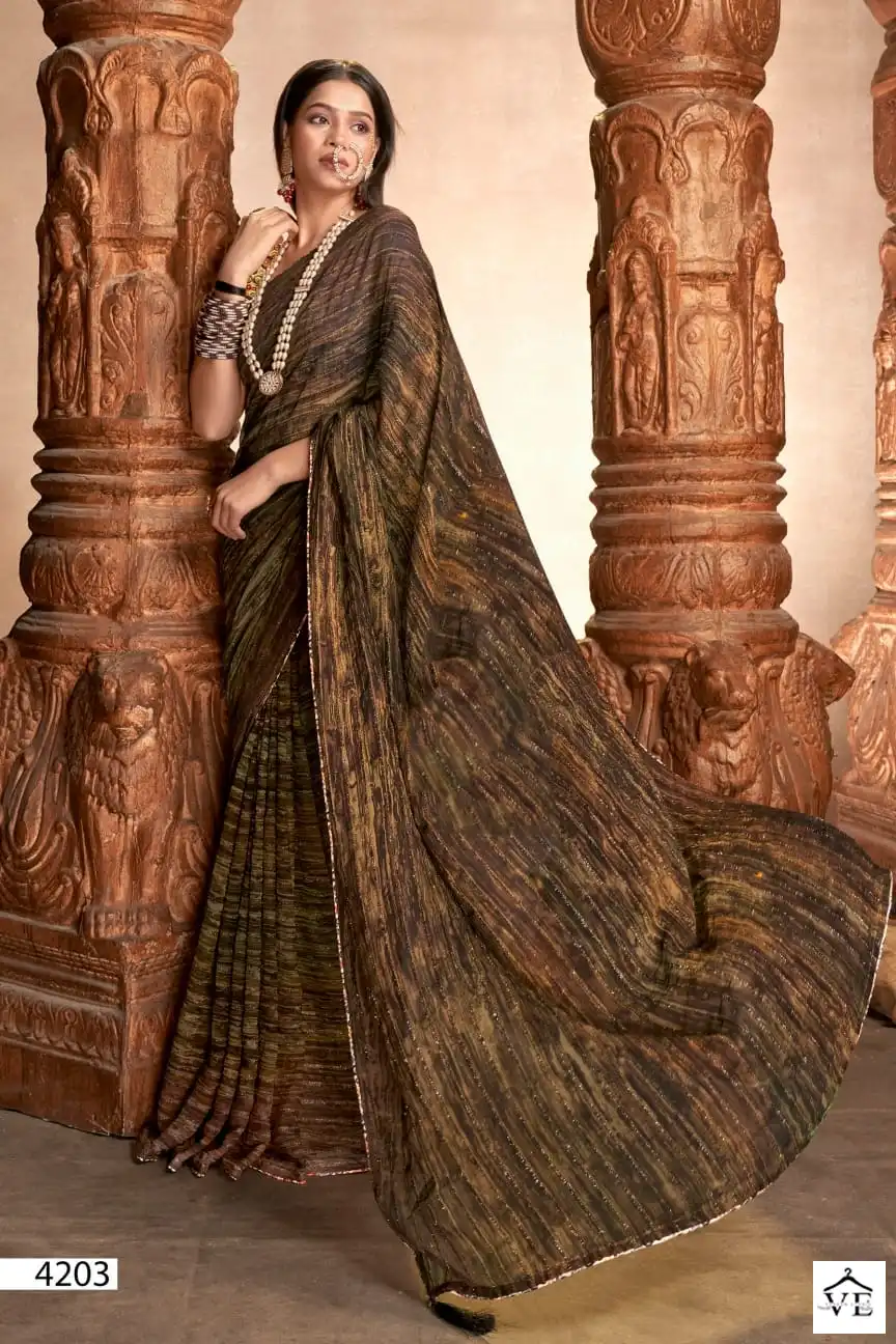 5D Designer Shivasa-2 Pure Georgette Wholesale Saree Catalog — Wholesale Sarees, MPA wholesale from Surat - Gallery Image 2