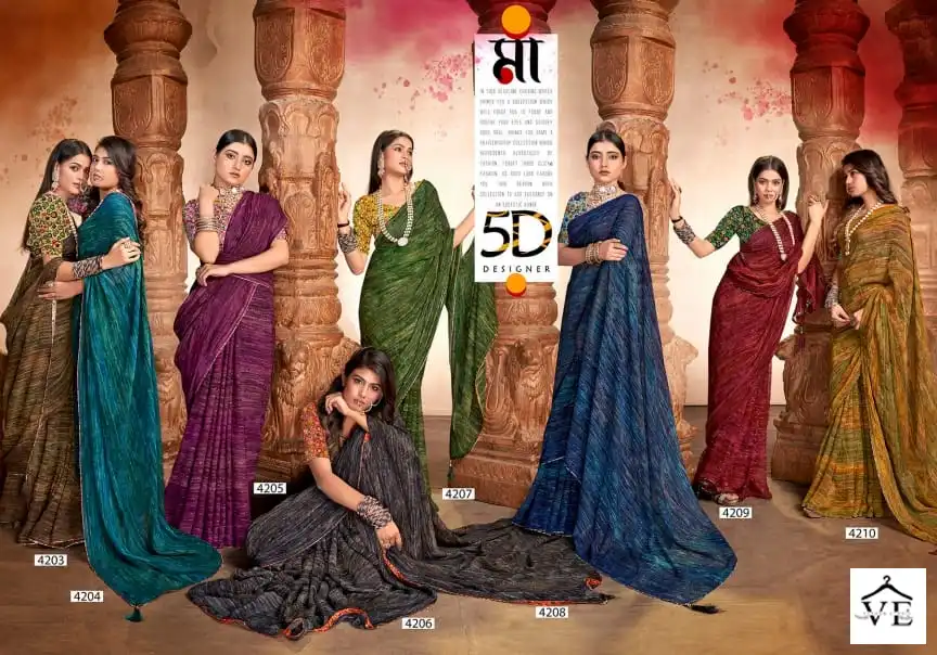 5D Designer Shivasa-2 Pure Georgette Wholesale Saree Catalog — Wholesale Sarees, MPA wholesale from Surat — view 8
