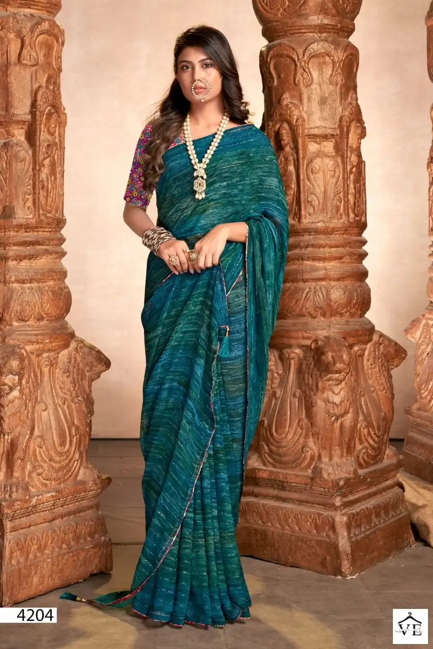 5D Designer Shivasa-2 Pure Georgette Wholesale Saree Catalog — Wholesale Sarees, MPA wholesale from Surat - Gallery Image 4
