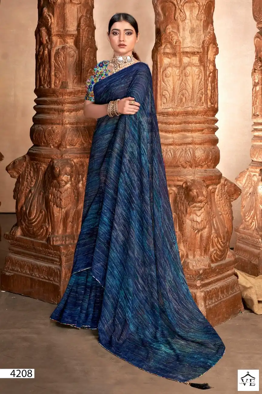 5D Designer Shivasa-2 Pure Georgette Wholesale Saree Catalog — Wholesale Sarees, MPA wholesale from Surat - Gallery Image 5