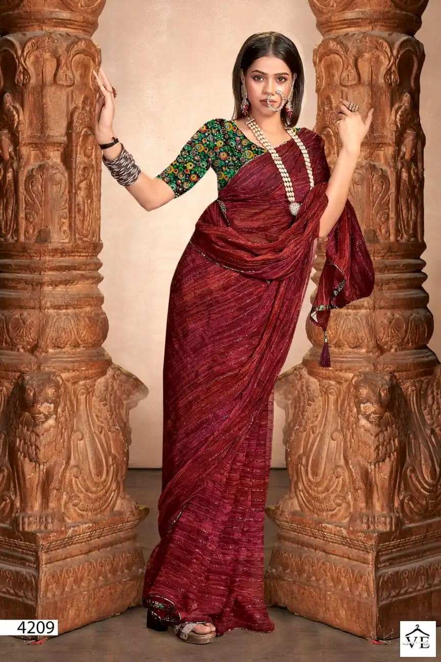 5D Designer Shivasa-2 Pure Georgette Wholesale Saree Catalog — Wholesale Sarees, MPA wholesale from Surat - Gallery Image 7