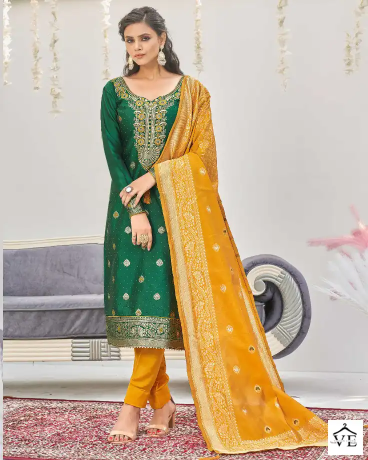 Shloka Vol 3 Banarasi Silk Wholesale Salwar Suit Catalog — Wholesale Salwar Suits, MPA wholesale from Surat — view 1