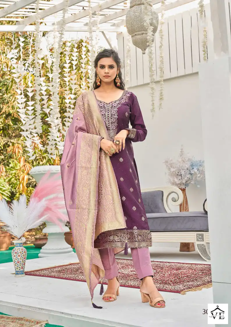 Shloka Vol 3 Banarasi Silk Wholesale Salwar Suit Catalog — Wholesale Salwar Suits, MPA wholesale from Surat - Gallery Image 4