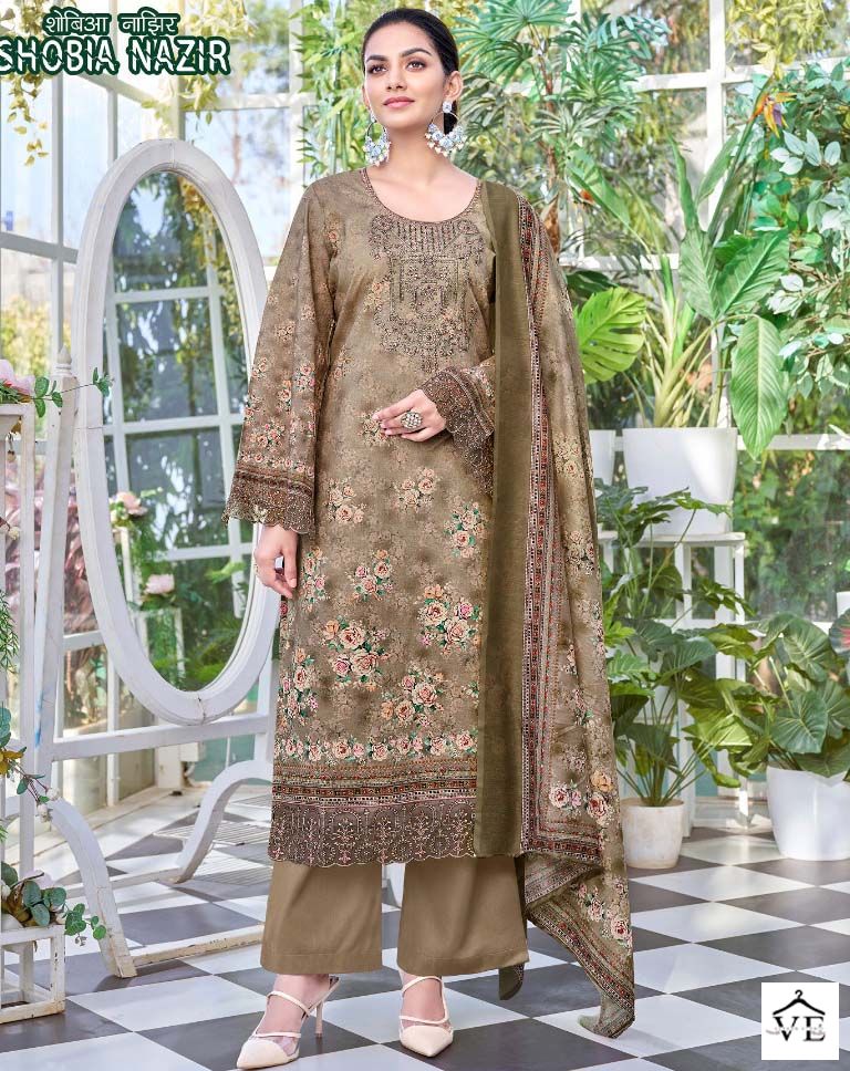 Alok Suits Shobia Nazir Cambric Wholesale Salwar Suit Catalog — Wholesale Salwar Suits, MPA wholesale from Surat — view 1