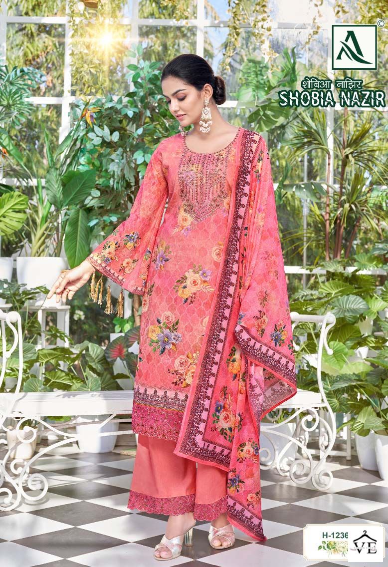 Alok Suits Shobia Nazir Cambric Wholesale Salwar Suit Catalog — Wholesale Salwar Suits, MPA wholesale from Surat - Gallery Image 2