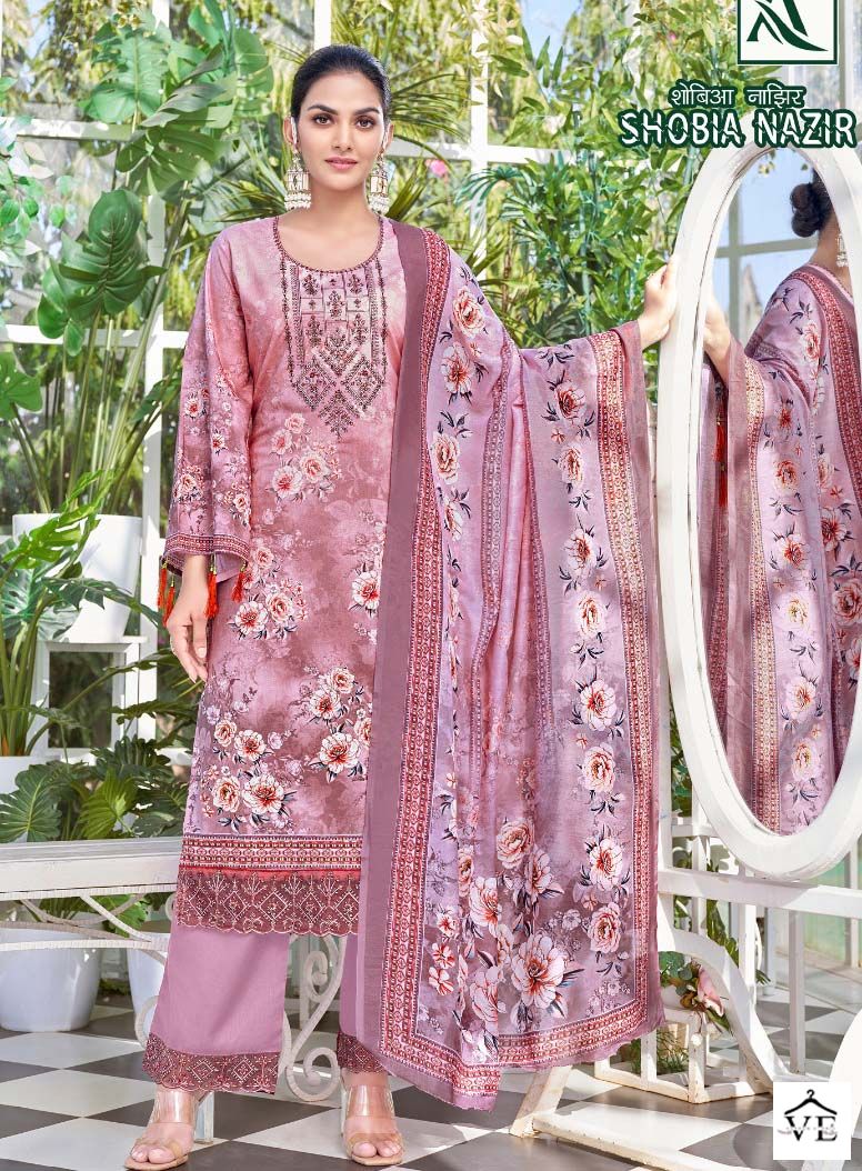 Alok Suits Shobia Nazir Cambric Wholesale Salwar Suit Catalog — Wholesale Salwar Suits, MPA wholesale from Surat - Gallery Image 3