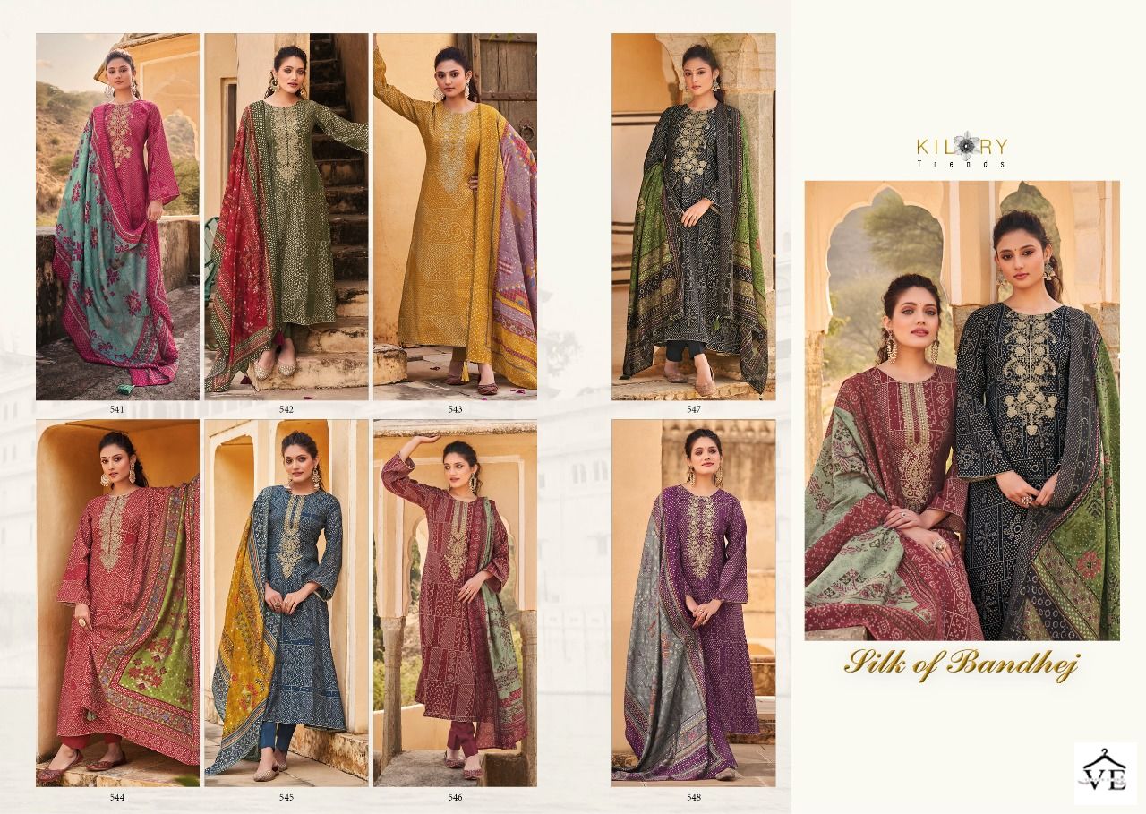 Kilory Trendz Silk Of Bandhej Viscose Wholesale Designer Salwar Suit Catalog — Wholesale Salwar Suits, MPA wholesale from Surat — view 9
