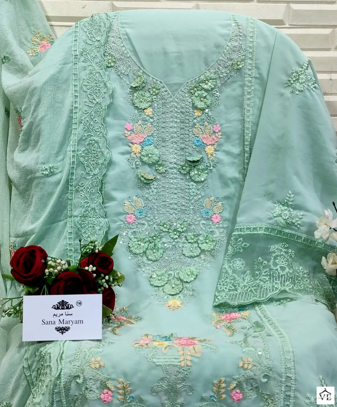 Sana Maryam SM-139 Faux Georgette Wholesale Pakistani Suit — Wholesale Salwar Suits, MPA wholesale from Surat - Gallery Image 2