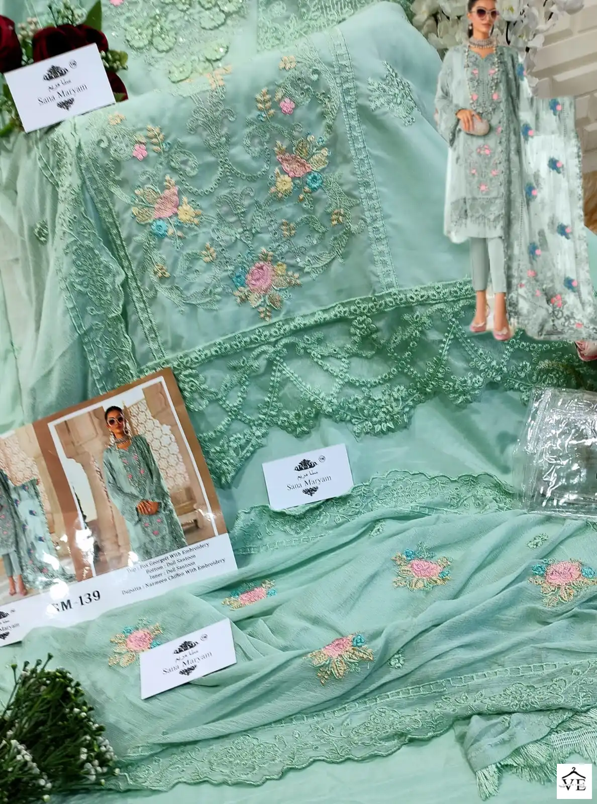 Sana Maryam SM-139 Faux Georgette Wholesale Pakistani Suit — Wholesale Salwar Suits, MPA wholesale from Surat — view 4