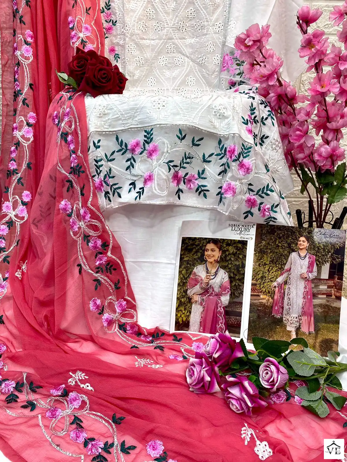 Sobia Nazir SN-1013 Lawn Wholesale Pakistani Suit — Wholesale Salwar Suits, MPA wholesale from Surat - Gallery Image 4