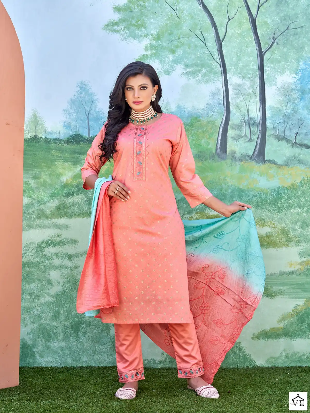 Smylee Sneha Chanderi Silk Wholesale Readymade Suits Catalog — Wholesale Salwar Suits, MPA wholesale from Surat - Gallery Image 5