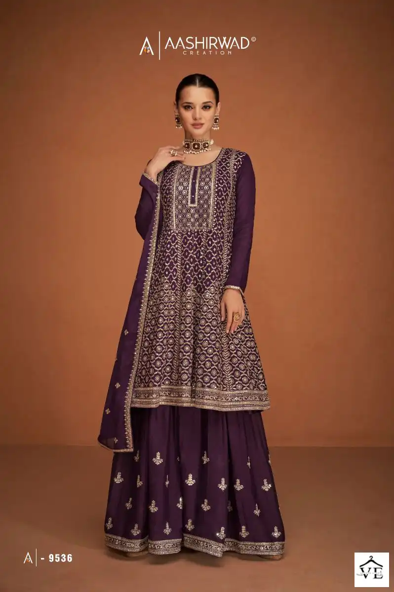 Aashirwad Soha Premium Chinnon Silk Wholesale Readymade Designer Salwar Kameez Catalog - Image 4