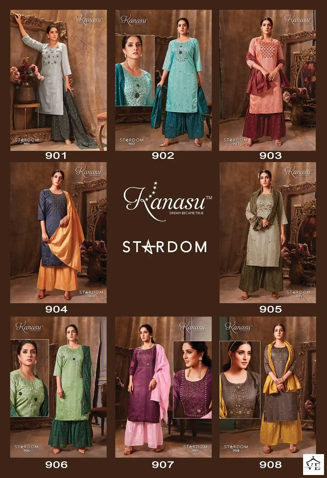 Kanasu Stardom Fancy Diable Chanderi Silk Wholesale Readymade Sharara Suit Catalog — Wholesale Salwar Suits, MPA wholesale from Surat — view 9