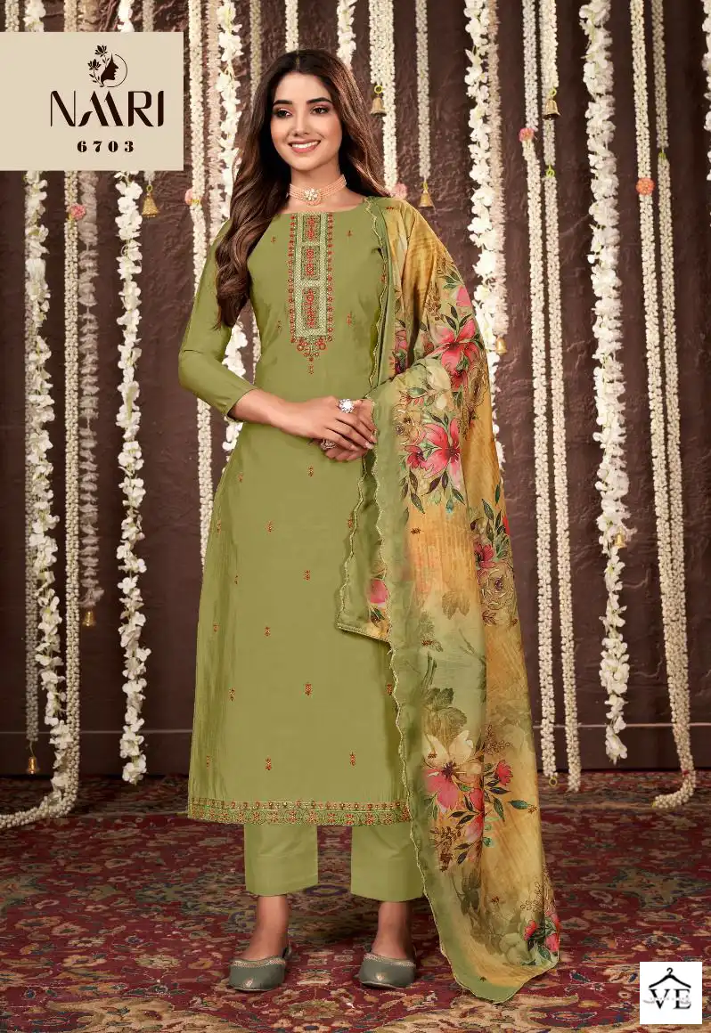 Naari Stuti-5 Pure Silk Wholesale Salwar Suit Catalog — Wholesale Salwar Suits, MPA wholesale from Surat - Gallery Image 2