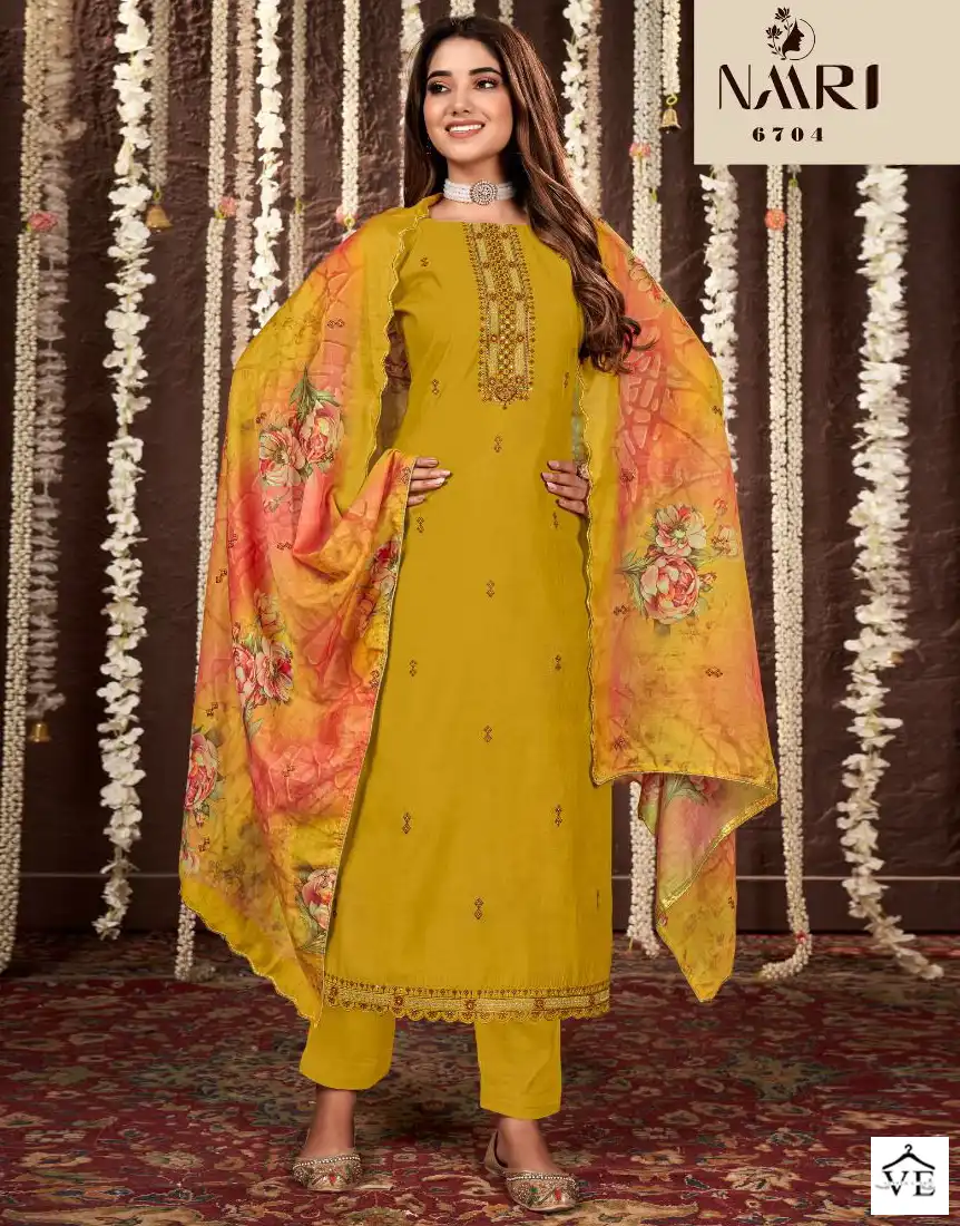 Naari Stuti-5 Pure Silk Wholesale Salwar Suit Catalog — Wholesale Salwar Suits, MPA wholesale from Surat — view 1
