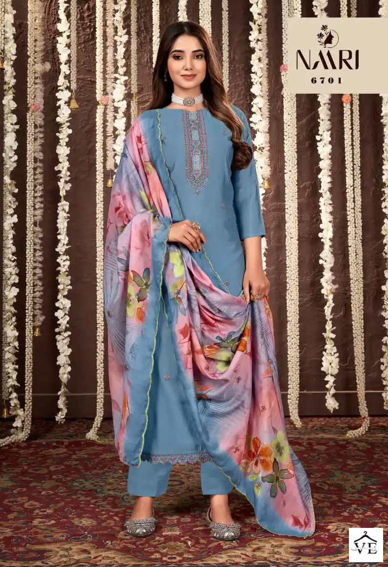 Naari Stuti-5 Pure Silk Wholesale Salwar Suit Catalog — Wholesale Salwar Suits, MPA wholesale from Surat - Gallery Image 3