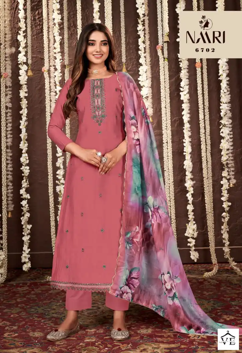 Naari Stuti-5 Pure Silk Wholesale Salwar Suit Catalog — Wholesale Salwar Suits, MPA wholesale from Surat - Gallery Image 4
