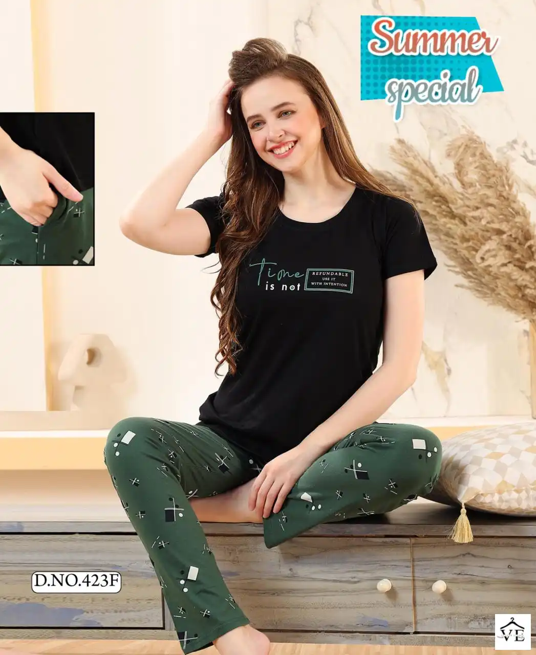 Summer Special  Vol 4023 Heavy Shinker Hosiery Cotton Wholesale Night Suits Catalog — Wholesale, MPA wholesale from Surat — view 6