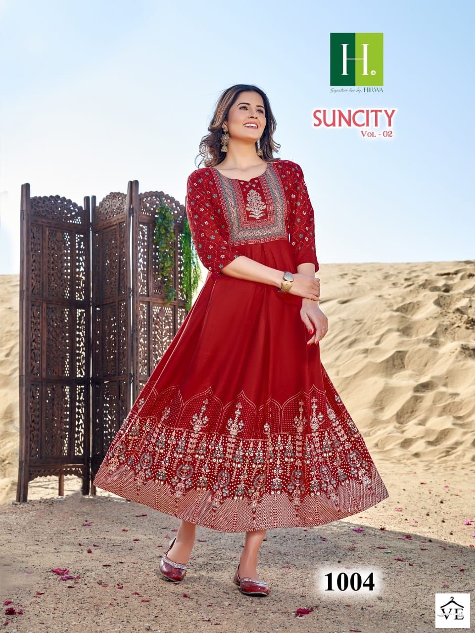 Hirwa Suncity Vol 2 Rayon Wholesale Kurtis Catalog — Wholesale Salwar Suits, MPA wholesale from Surat - Gallery Image 4