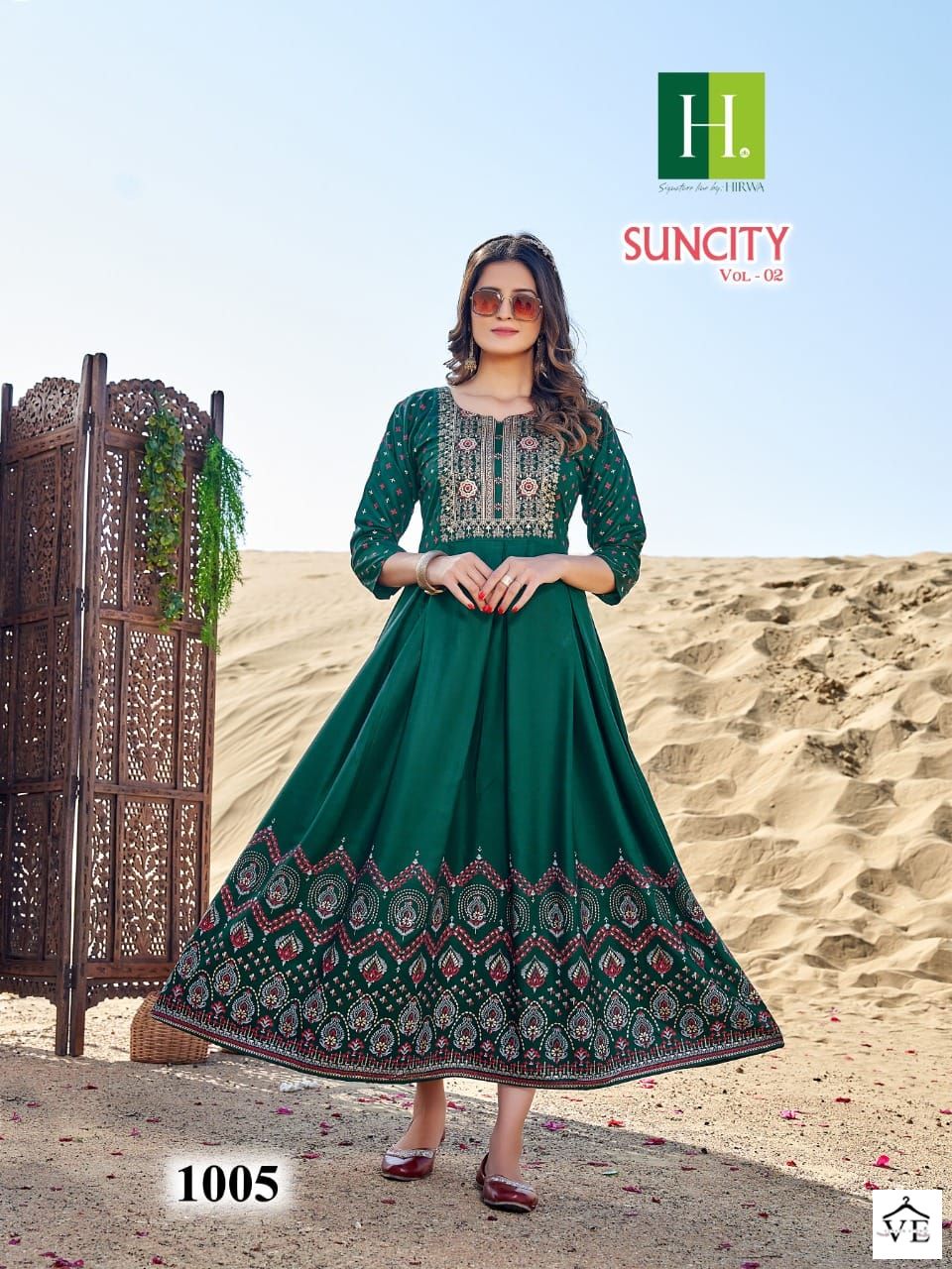 Hirwa Suncity Vol 2 Rayon Wholesale Kurtis Catalog — Wholesale Salwar Suits, MPA wholesale from Surat - Gallery Image 5