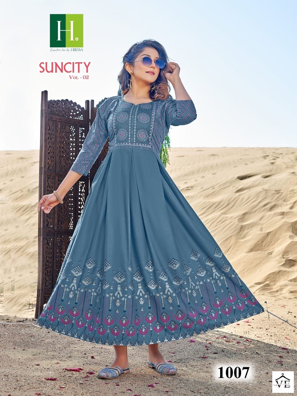 Hirwa Suncity Vol 2 Rayon Wholesale Kurtis Catalog — Wholesale Salwar Suits, MPA wholesale from Surat - Gallery Image 7