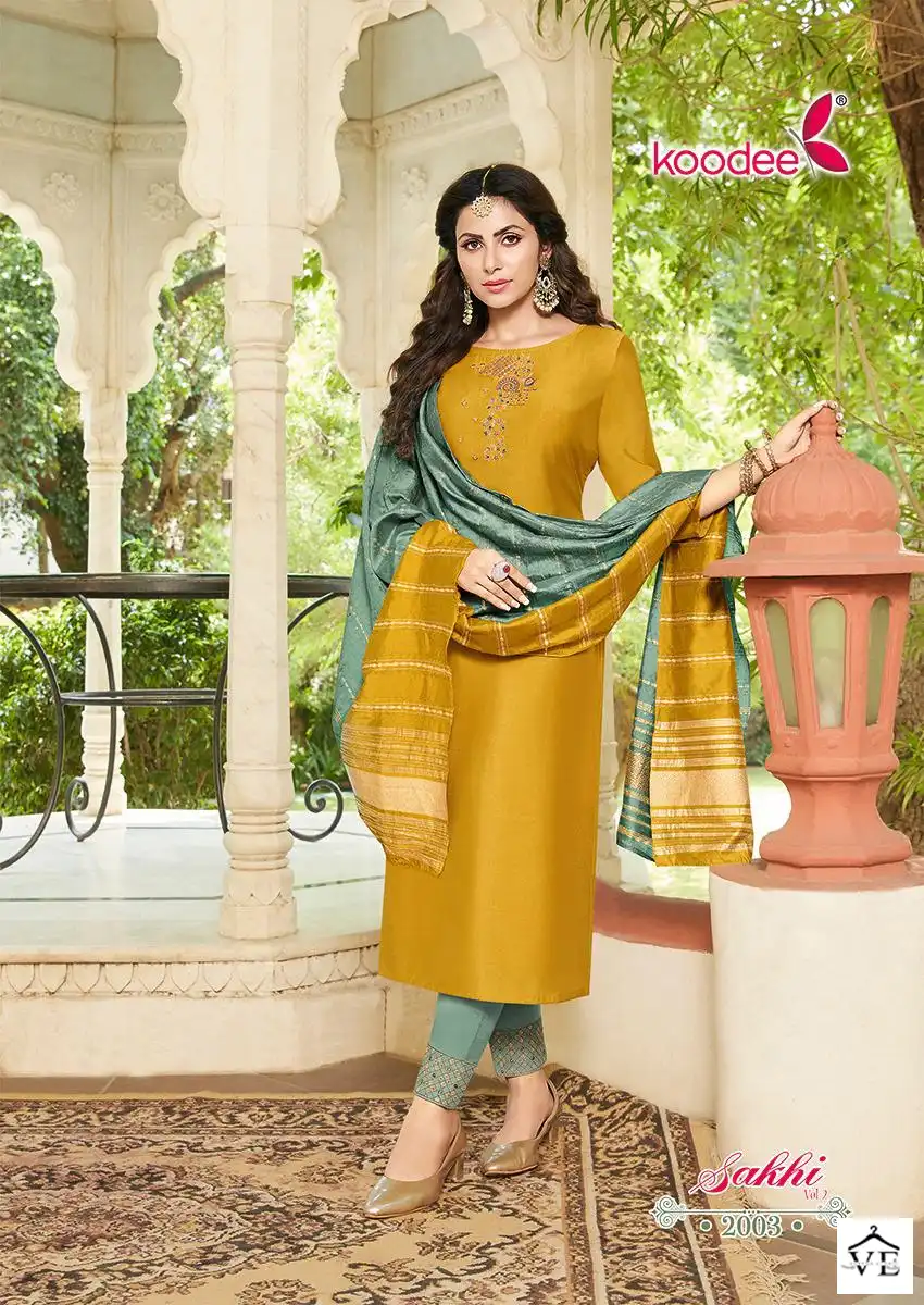 Koodee Sakhi-2 Heavy Chanderi Wholesale Readymade Suits Catalog — Wholesale Salwar Suits, MPA wholesale from Surat - Gallery Image 6
