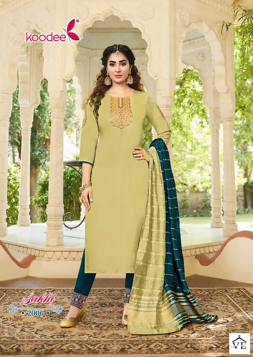 Koodee Sakhi-2 Heavy Chanderi Wholesale Readymade Suits Catalog — Wholesale Salwar Suits, MPA wholesale from Surat - Gallery Image 5