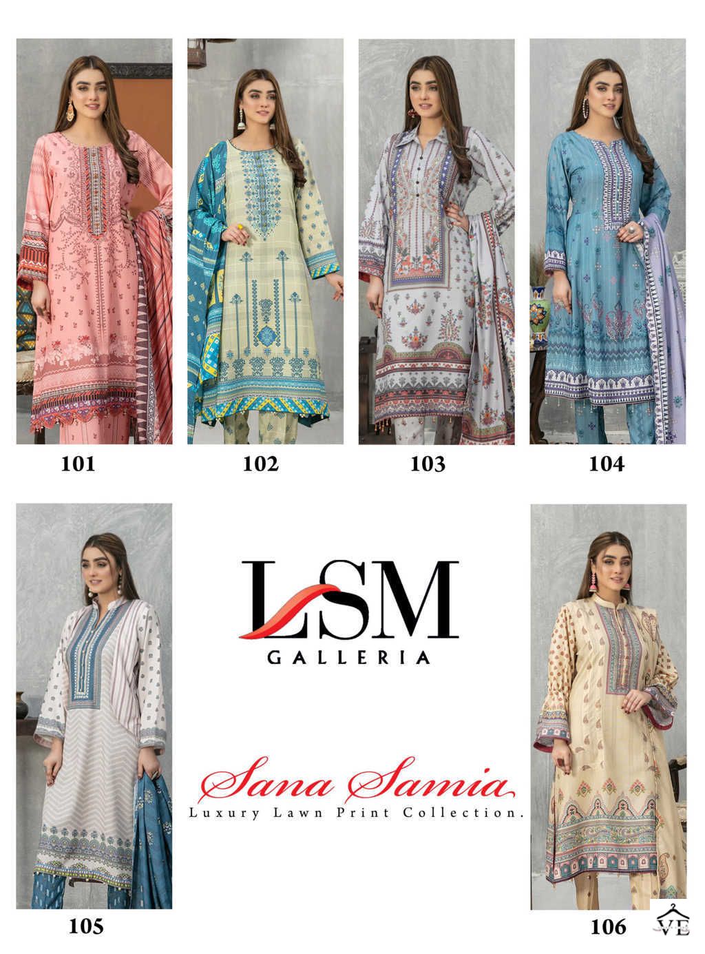 Lsm Galleria Sana Samia Luxury Lawn Print Collection Pure Heavy Lawn Wholesale Pakistani Salwar Suit Catalog — Wholesale Salwar Suits, Lsm wholesale from Surat — view 13