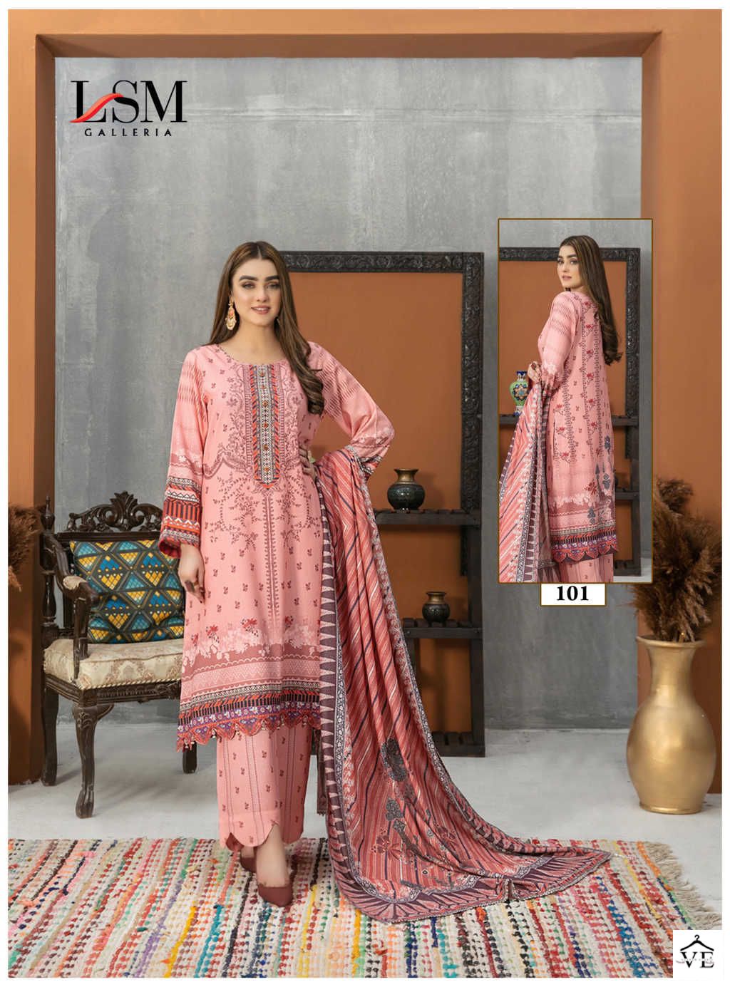Lsm Galleria Sana Samia Luxury Lawn Print Collection Pure Heavy Lawn Wholesale Pakistani Salwar Suit Catalog — Wholesale Salwar Suits, Lsm wholesale from Surat - Gallery Image 2