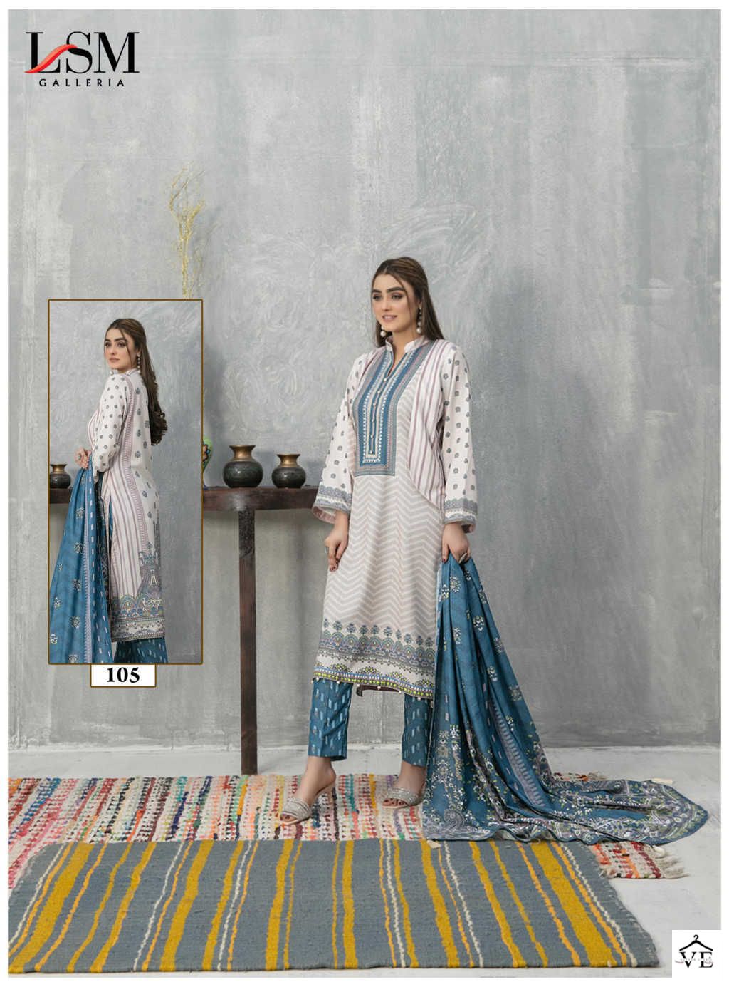 Lsm Galleria Sana Samia Luxury Lawn Print Collection Pure Heavy Lawn Wholesale Pakistani Salwar Suit Catalog — Wholesale Salwar Suits, Lsm wholesale from Surat - Gallery Image 5