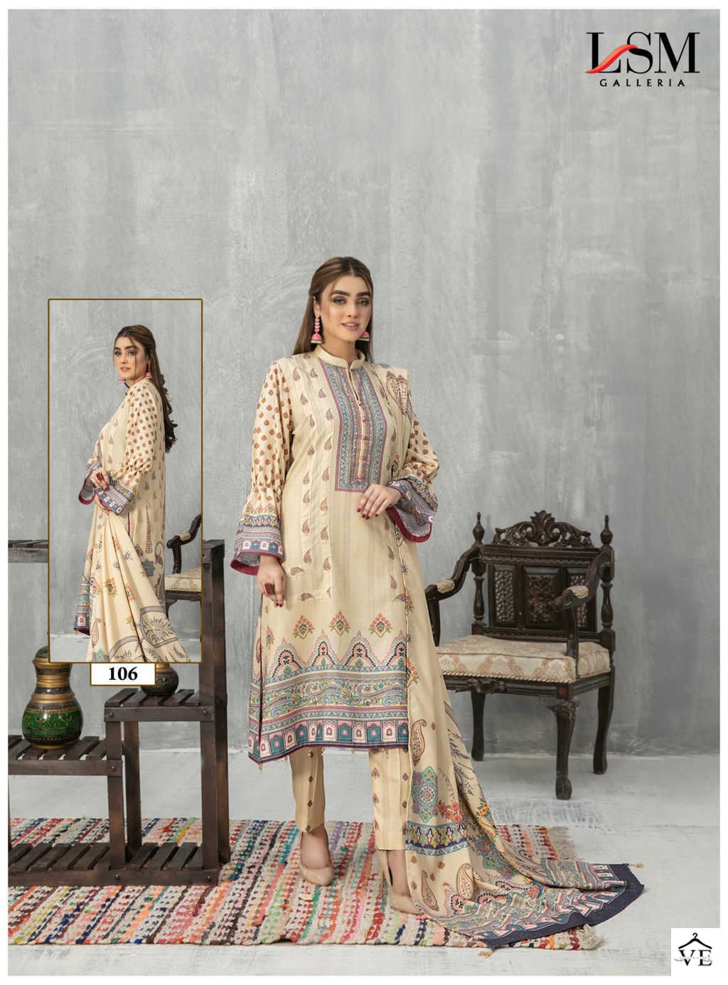 Lsm Galleria Sana Samia Luxury Lawn Print Collection Pure Heavy Lawn Wholesale Pakistani Salwar Suit Catalog — Wholesale Salwar Suits, Lsm wholesale from Surat - Gallery Image 6