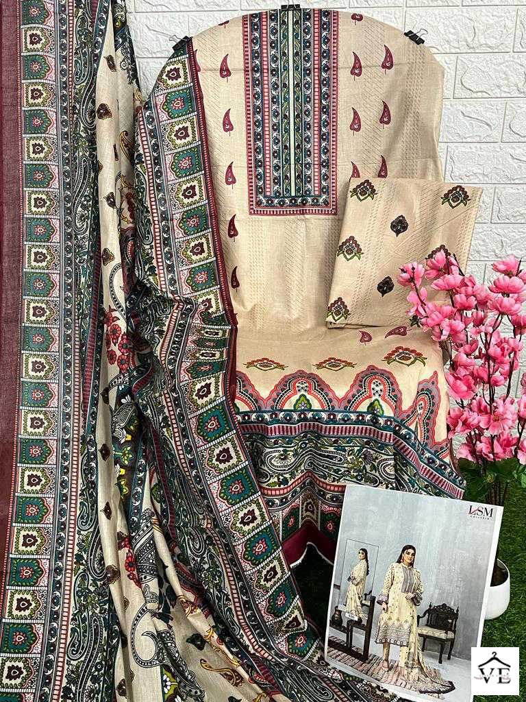 Lsm Galleria Sana Samia Luxury Lawn Print Collection Pure Heavy Lawn Wholesale Pakistani Salwar Suit Catalog — Wholesale Salwar Suits, Lsm wholesale from Surat - Gallery Image 7