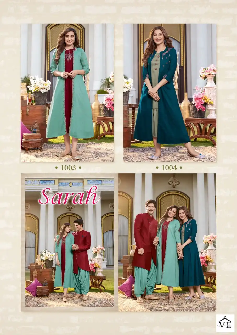 Koodee Sarah Chinon Wholesale Kurti With Shrug Catalog - Image 6