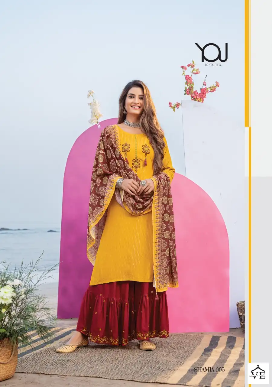 Wanna Shamiya Pure Rayon Wholesale Readymade Sharara Suit Catalog — Wholesale Salwar Suits, MPA wholesale from Surat - Gallery Image 3
