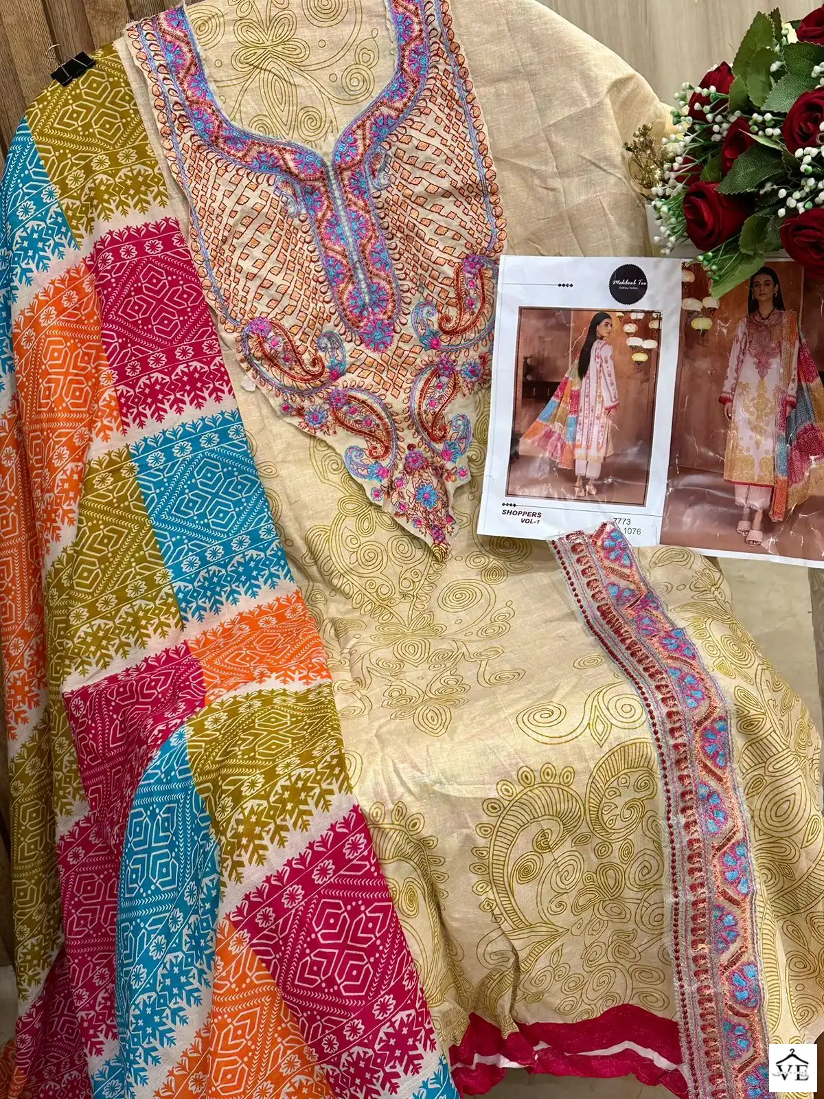 Vardan Ethnic Shoppers Vol 1 Pure Cotton Wholesale Pakistani Suit — Wholesale Salwar Suits, MPA wholesale from Surat - Gallery Image 2