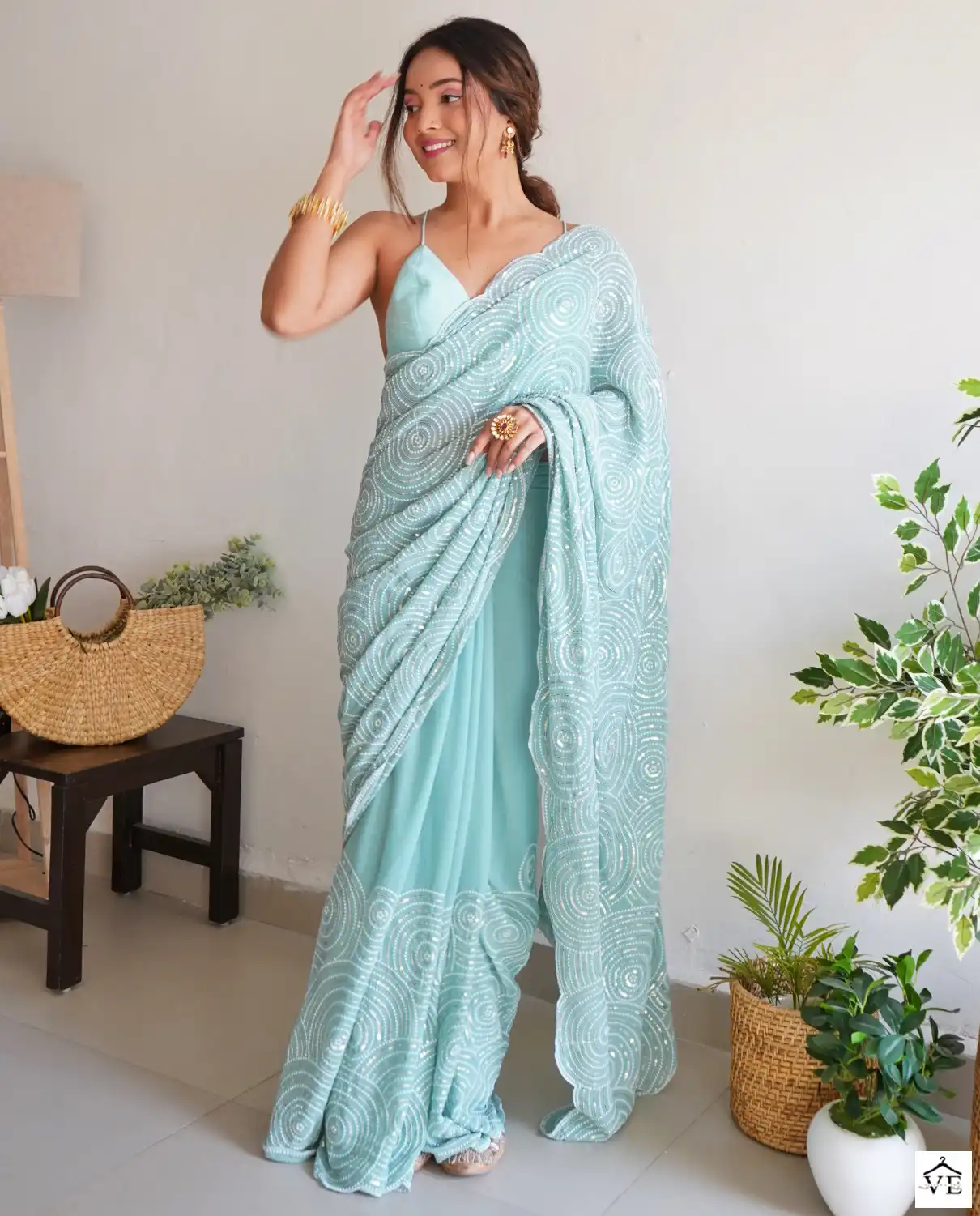 Vardan Ethnic Shree Trends Georgette Wholesale Designer Saree Catalog — Wholesale Sarees, MPA wholesale from Surat — view 1