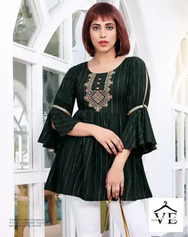 Passion Tree Studio Vol-1 Fancy Rayon Lurex Wholesale Western Short Tops Catalog — Wholesale Kurtis, MPA wholesale from Surat — view 1