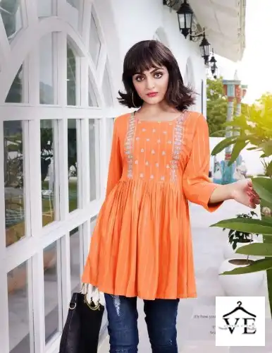 Passion Tree Studio Vol-1 Fancy Rayon Lurex Wholesale Western Short Tops Catalog — Wholesale Kurtis, MPA wholesale from Surat - Gallery Image 2