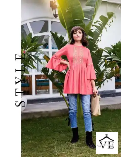 Passion Tree Studio Vol-1 Fancy Rayon Lurex Wholesale Western Short Tops Catalog — Wholesale Kurtis, MPA wholesale from Surat - Gallery Image 5