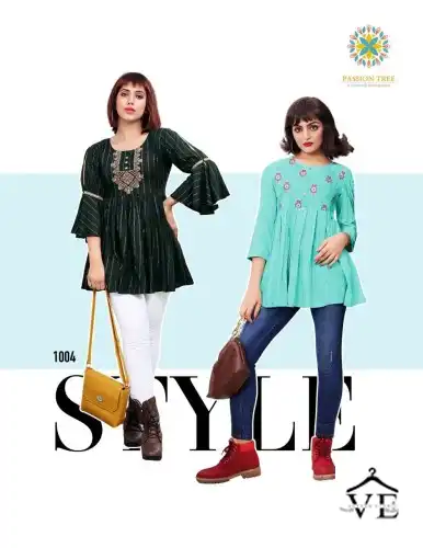 Passion Tree Studio Vol-1 Fancy Rayon Lurex Wholesale Western Short Tops Catalog — Wholesale Kurtis, MPA wholesale from Surat - Gallery Image 6