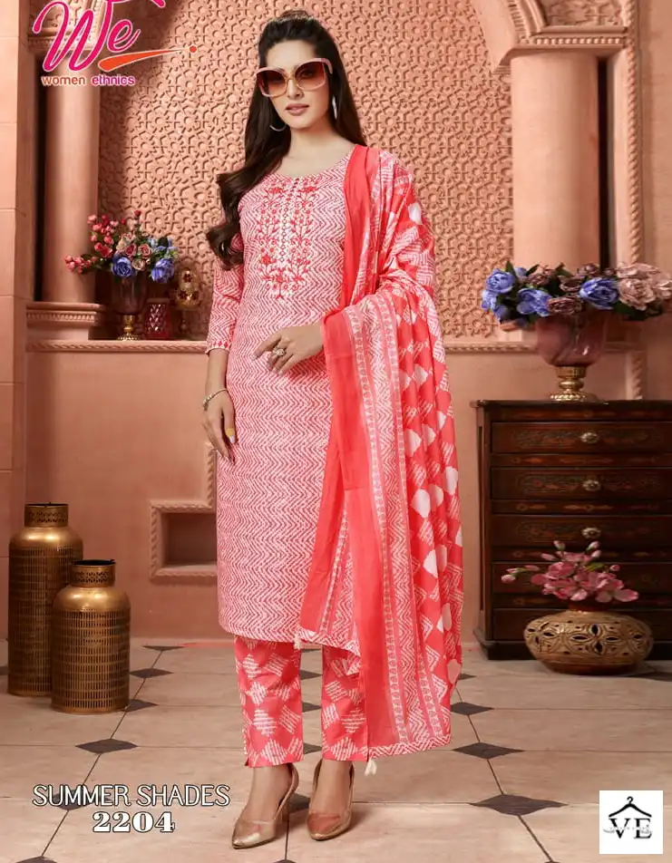 We Summer Shades Pure Cotton Wholesale Readymade Suit Catalog — Wholesale Salwar Suits, MPA wholesale from Surat — view 1