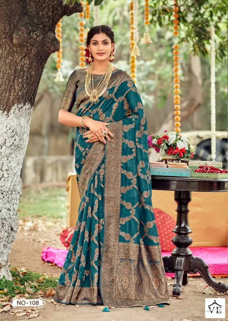 5D Designer Tanabana Vol-2 Organza Wholesale Saree Catalog — Wholesale Sarees, MPA wholesale from Surat - Gallery Image 5