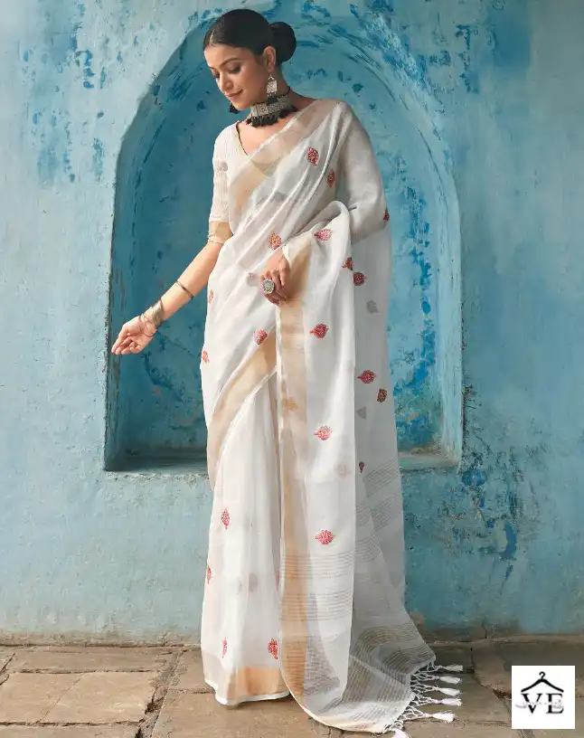 Vardan Ethnic Tara Linen Wholesale Saree Catalog — Wholesale Sarees, MPA wholesale from Surat — view 1