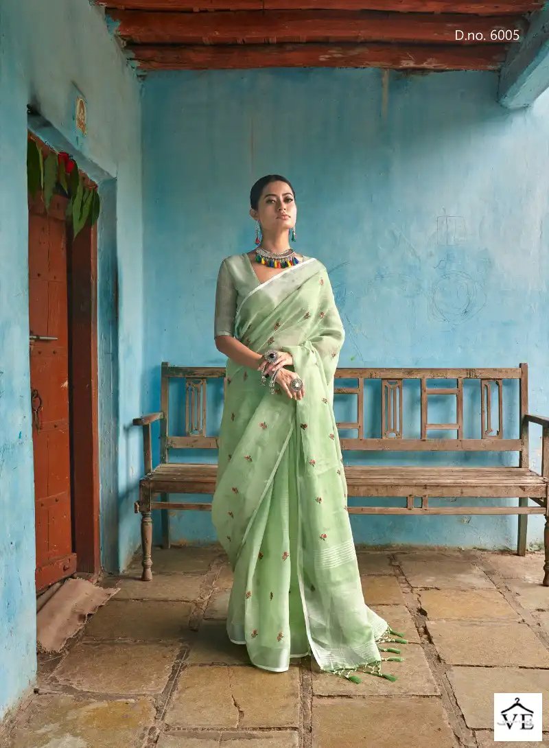 Vardan Ethnic Tara Linen Wholesale Saree Catalog — Wholesale Sarees, MPA wholesale from Surat — view 4